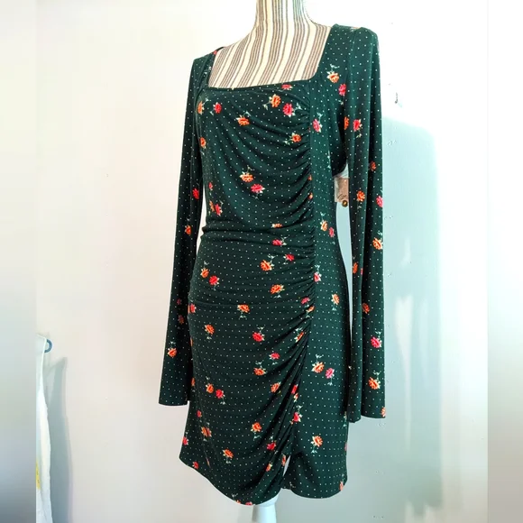 Free People | Dresses | Free People Emerald Floral Dress Long Sleeve Nwt |  Poshmark